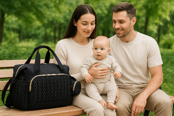 Parents et sac à langer bebe soanell noir