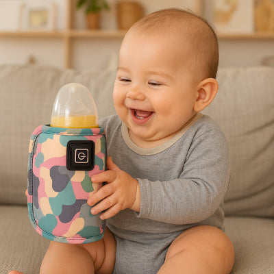 bebe avec chauffe-biberon nomade BébiTherm™