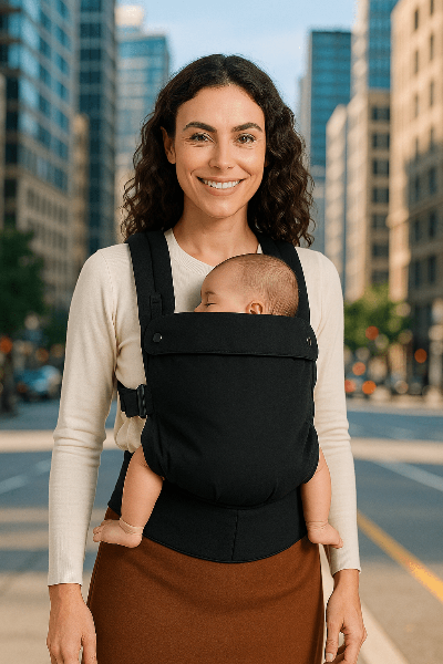 maman avec porte bébé naissance
