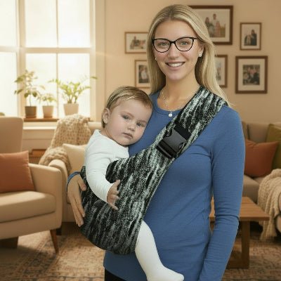 maman et écharpe portage Lovence™ encre