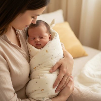 maman et nid d'ange mi saison noélin™ lune étoile