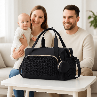 Parents et sac à langer bebe  noir