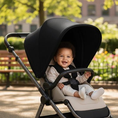 bébé avec ombrelles poussette Calinombrelle™  noir