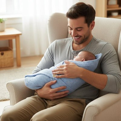 bebe dans nid d ange bebe Somneli™ bleu