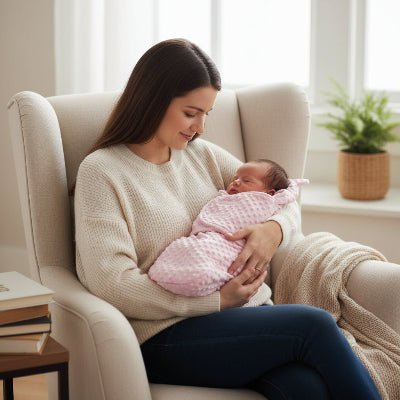 bebe dans nid d ange naissance Doucelin™  rose