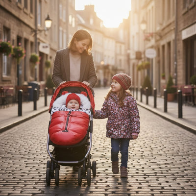famille avec bebe dans chanceliere bebe calenchaud™ rouge