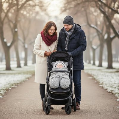 famille avec nid d ange poussette Cozyli™ gris
