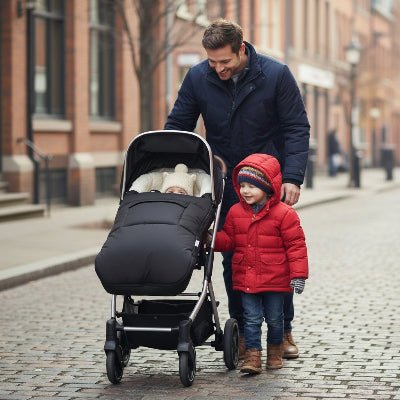 famille et chanceliere poussette bebe MiniNuage™ noir