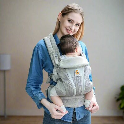 maman avec porte-bebe nouveau-né Bebinou™gris