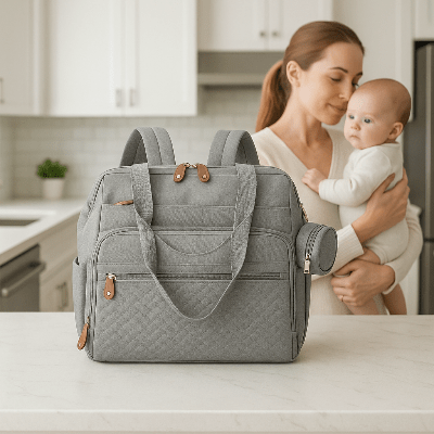 maman avec sac a dos langer Urbanila™gris