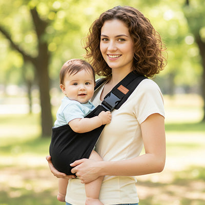 maman et portage bebe hanche Hancha™  Noir