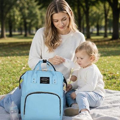 maman et sac à dos à langer bleu bluesonest™ 