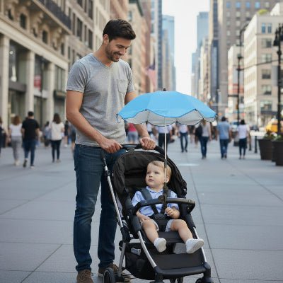 papa et ombrelle universelle pour poussette perlivoria™ bleu