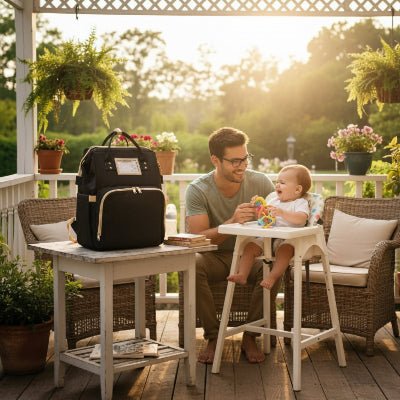 papa et sac a langer lit Elaris™ noir