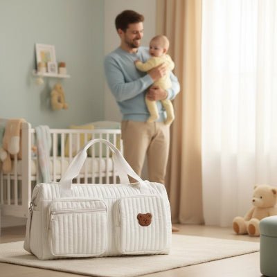 papa et sac a langer ourson Balabi™ 