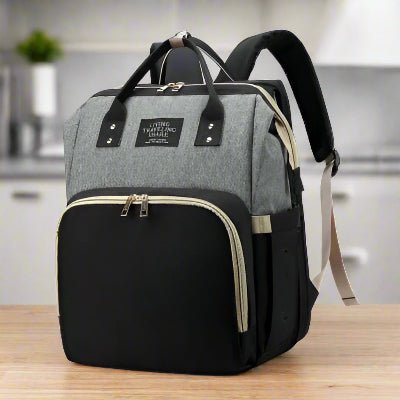 sac a dos lit bebe Mobaby™  gris et noir