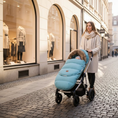 sortie avec bebe dans chanceliere pour bebe Doucinou™ bleue