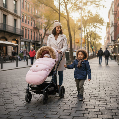 sortie avec bebe dans chanceliere pour bebe Doucinou™ rose